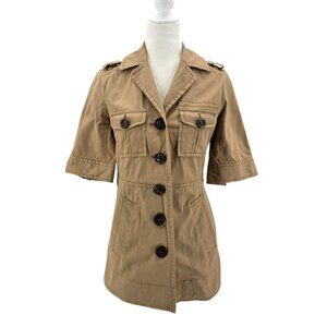 Marc by Marc Jacobs Womens 6 Jacket Short Sleeve Collared Utility Button Tan